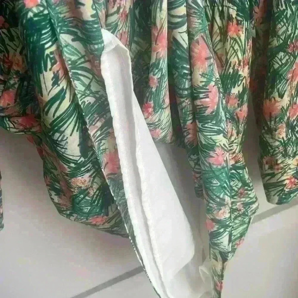 Aritzia Sunday Best Veronica Dress Green Yellow  Long Sleeve Neck Tie Size M - Picture 10 of 14